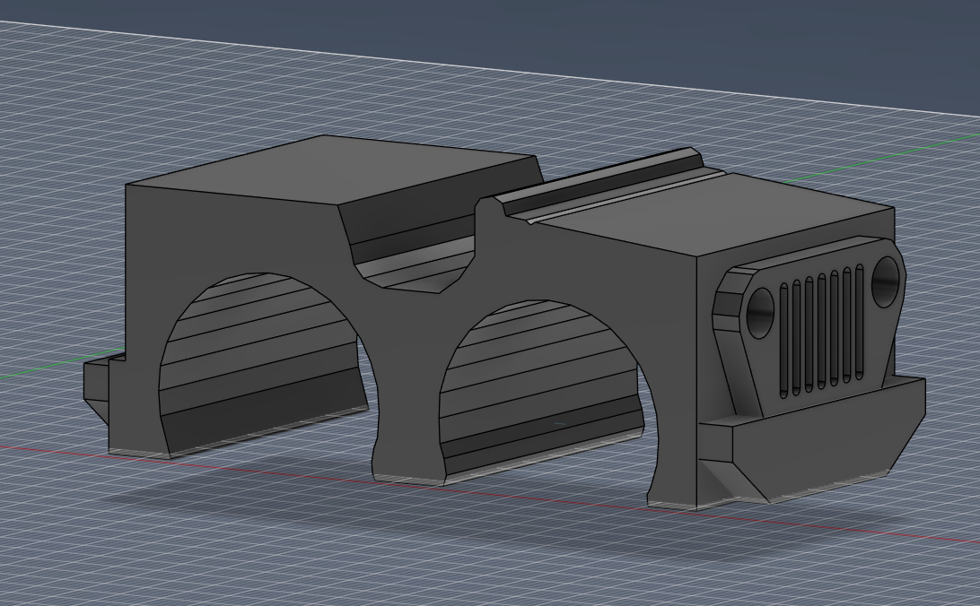 Start by modelling out a rough shape of the Jeep in Fusion 360